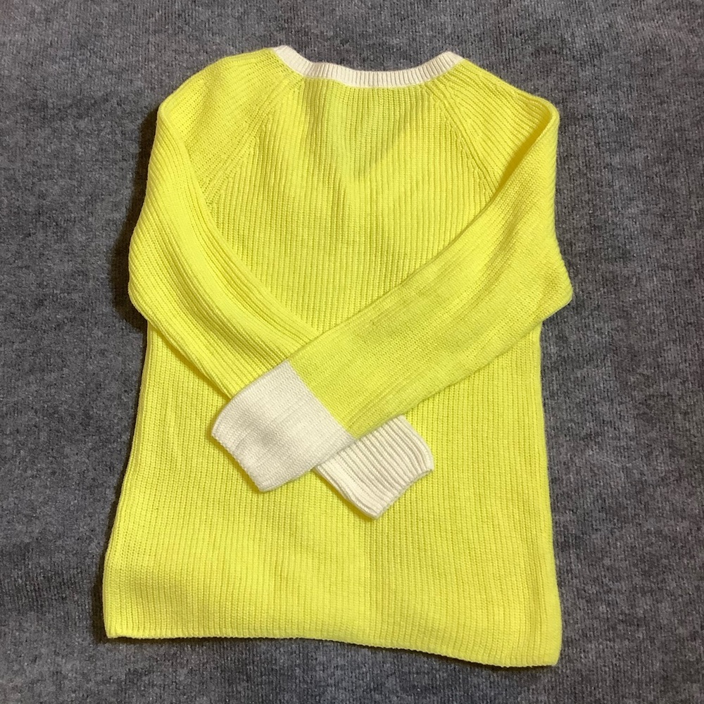 Talbots Women’s Cotton Blend Yellow Sweater Size Mp Knit  Pullover Sweater - Picture 6 of 8